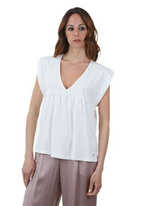 T-shirt Zaez scollo a V e manche spalla scesa DES PETIT HAUTS | T- Shirt | ZAEZ-1E25025502000